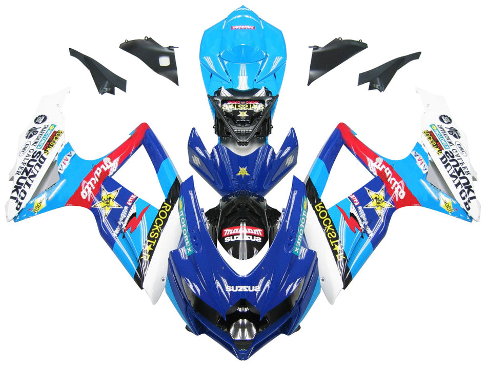 2008-2010 スズキ GSXR 600 750 ブルー ロックスター マキタ レーシング フェアリング ジェネリック