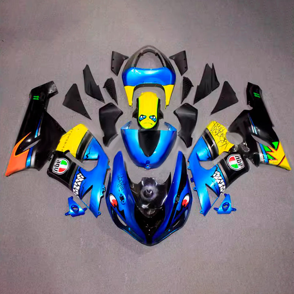 インジェクションフェアリングキット ボディワーク プラスチック ABS カワサキ ZX6R 636 2005-2006 に適合