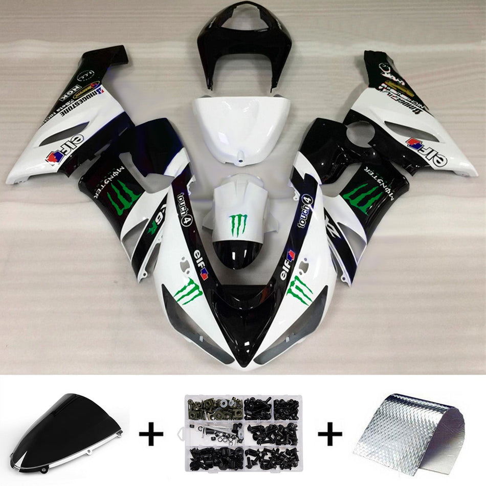インジェクションフェアリングキット ボディワーク プラスチック ABS カワサキ ZX6R 636 2005-2006 に適合