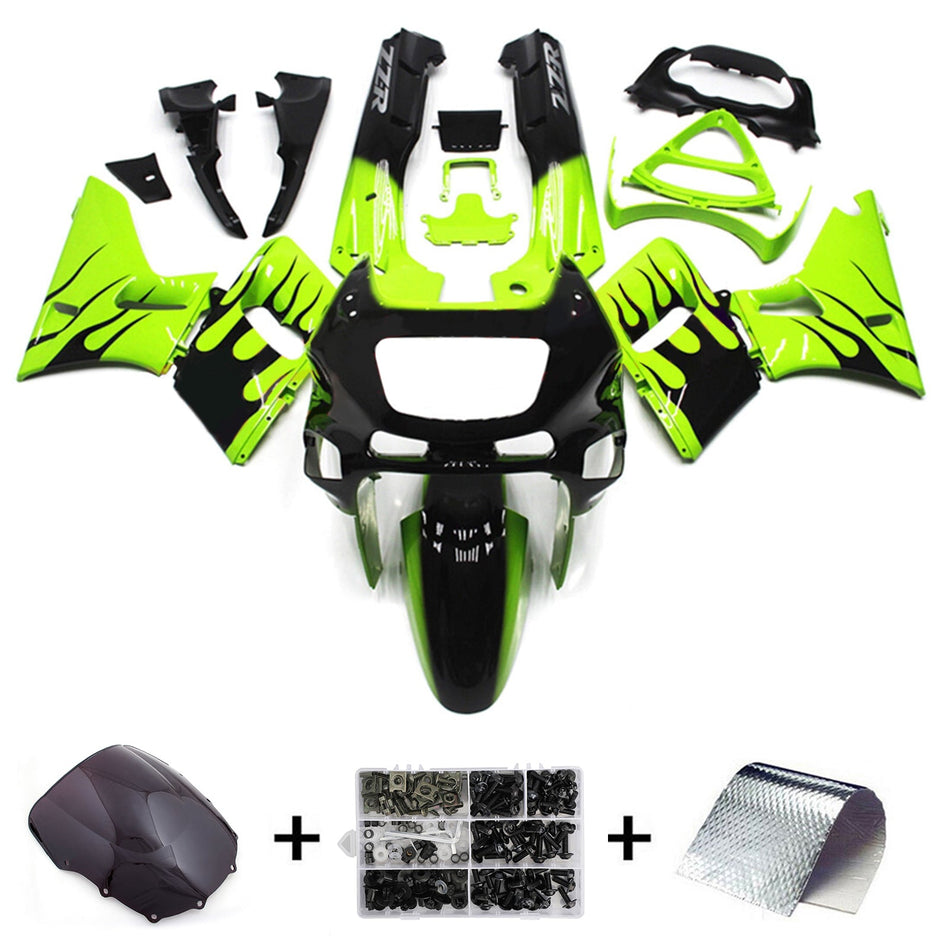 インジェクションフェアリングキット ボディワーク プラスチック ABS カワサキ ZZR400 1993-2007 ZZR600 1998-2003 に適合
