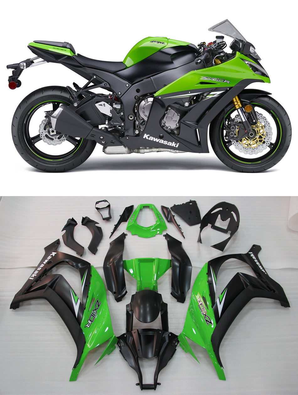 2011-2015 Ninja ZX10R グリーン ブラック ボディワーク フェアリング ABS 射出成形プラスチック セット 8# ジェネリック