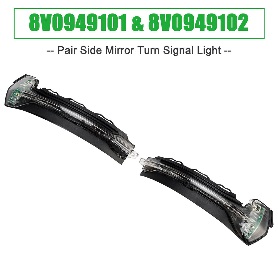 2012-2020 アウディ A3 S3 RS3 8V ペア サイドミラー ターンシグナルライト 8V0949101 8V0949102