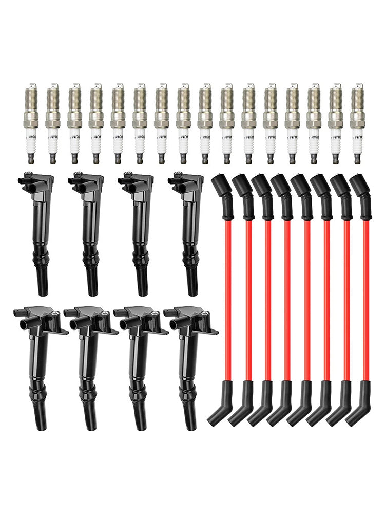 8イグニッションコイル+16スパークプラグ+8ワイヤーUF834 UF865 Ford F-250 F-350 E-450用