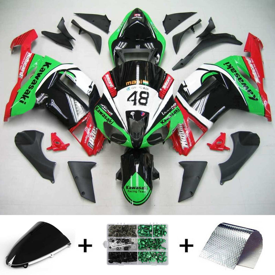 2007-2008 カワサキ ZX6R 636 Amotopart インジェクションフェアリングキット ボディワーク プラスチック ABS #125