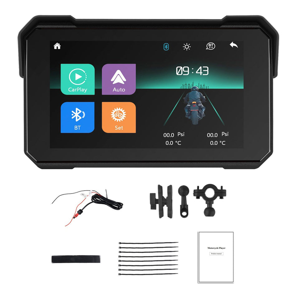 5インチワイヤレスCarPlay Android Autoナビゲーション（バイク用防水）