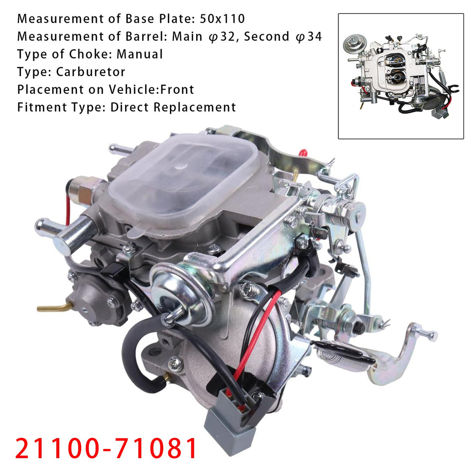 キャブレター 21100-71081 トヨタ 3Y ハイエース ハイラックス ダイナ デルタ フォークリフト 2.0L 82-90用