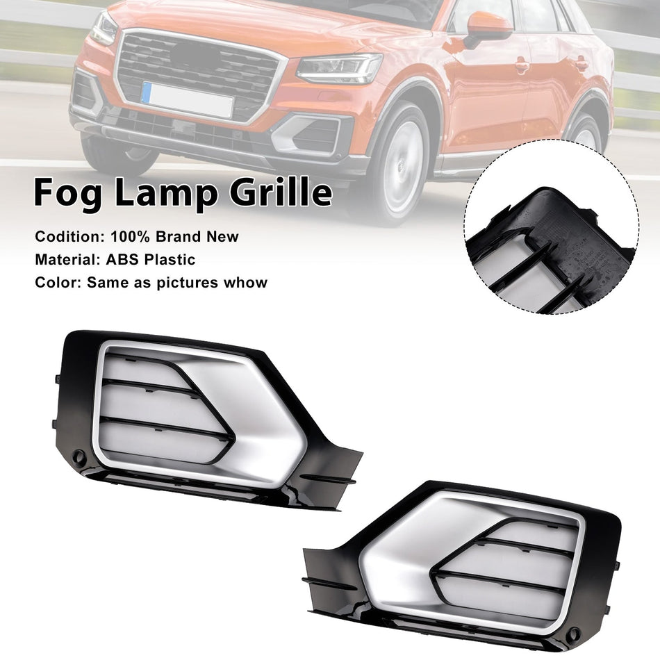 2016-2020 アウディ Q2 2PCS フロントバンパーグリル フォグランプグリル 81A807681G