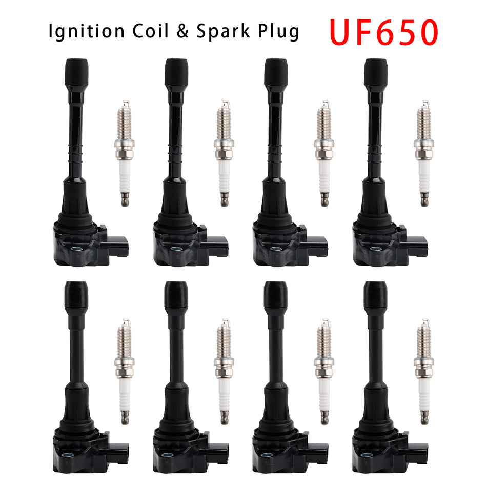 8X イグニッションコイル＆スパークプラグキット UF650 インフィニティ QX80 5.6L V8 2014-2019 用