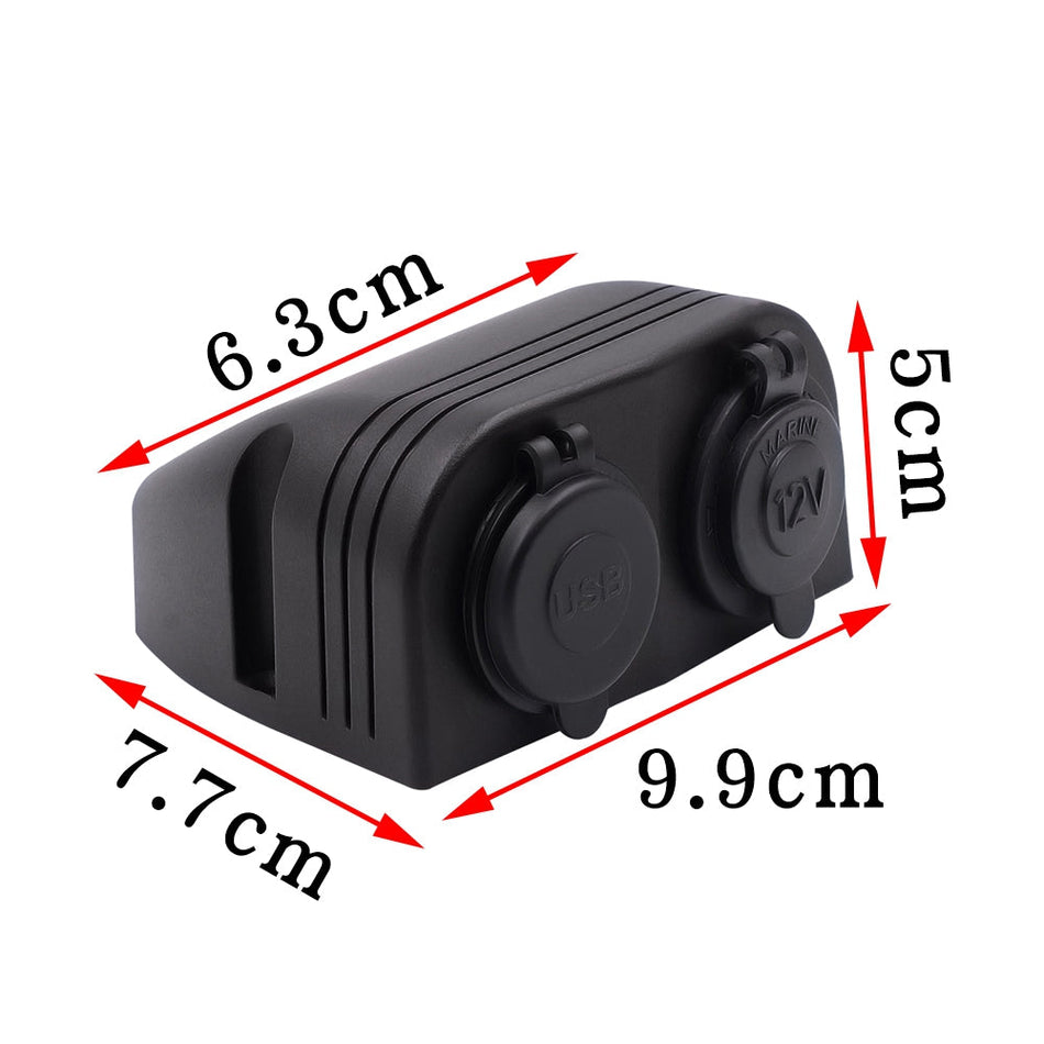 12V デュアル USB 4.2A 充電器 電源ソケット コンセント 表面実装 車 船舶用