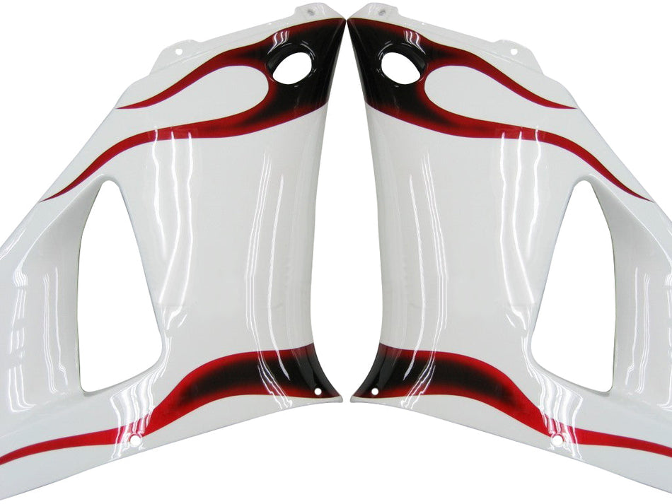 1998-1999 ヤマハ YZF-R1 ホワイト &amp; レッド フレイム レーシング フェアリング ジェネリック
