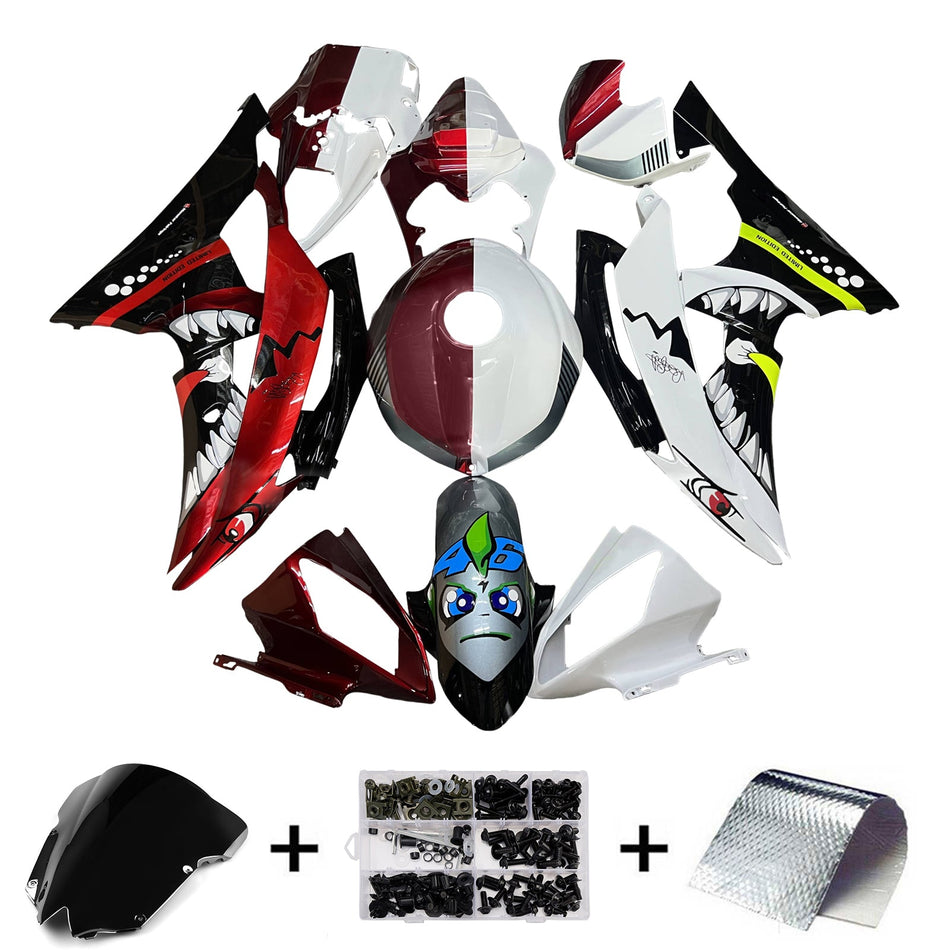 インジェクションフェアリングキット ボディワーク プラスチック ABS ヤマハ YZFR6 YZF-R6 2008-2016用