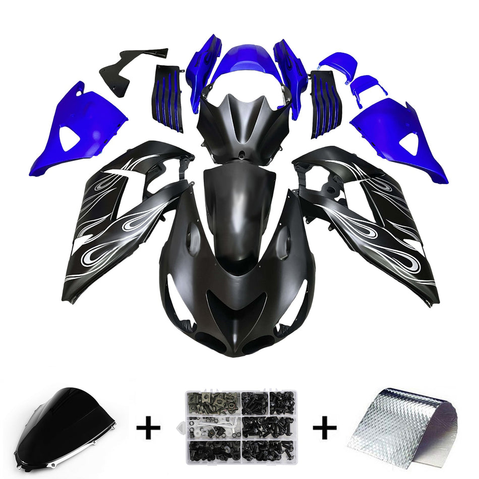 インジェクションフェアリングキット ボディワーク Kawasaki ZX14R ZZR1400 2006-2011 に適合