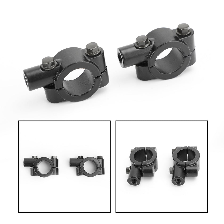 7/8" オートバイハンドルバーミラーアダプタークランプマウントブラケット 10mm CCW アルミニウム 汎用