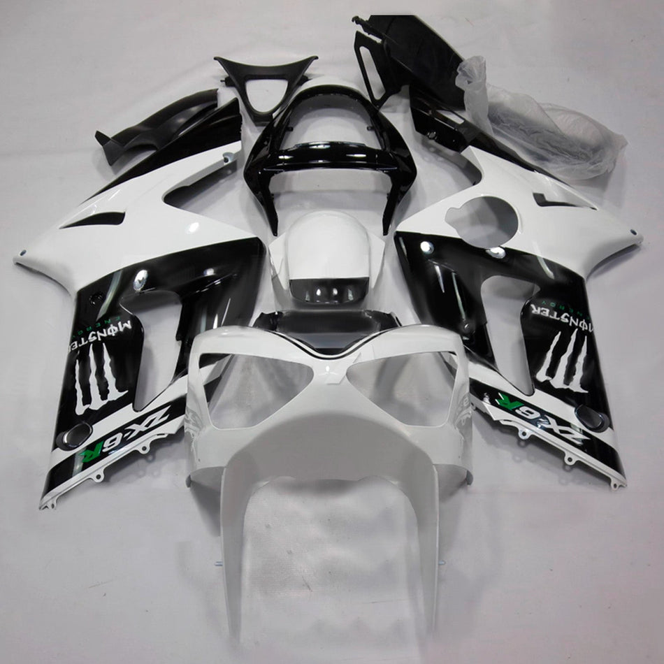 インジェクションフェアリングキット ボディワーク プラスチック ABS カワサキ ZX6R 636 2003-2004 に適合