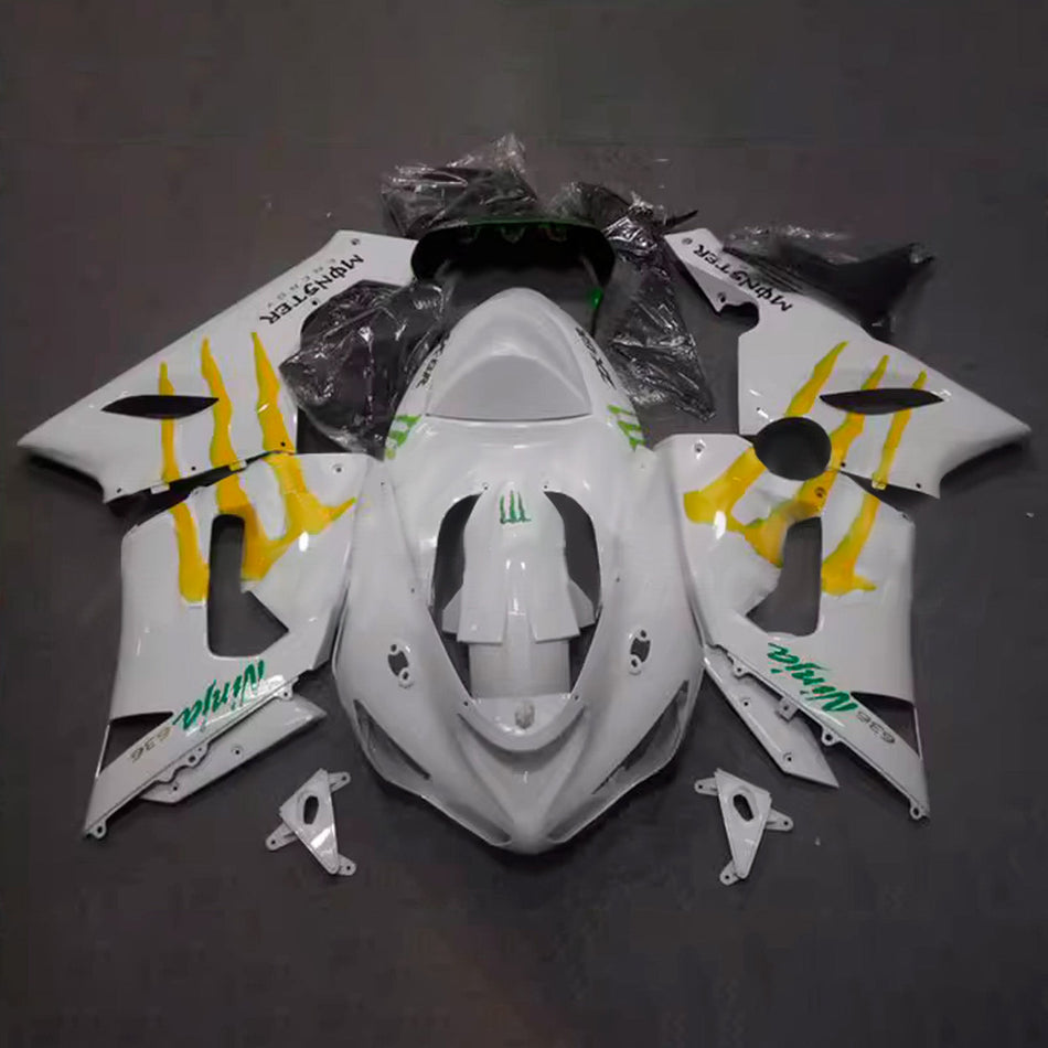 インジェクションフェアリングキット ボディワーク プラスチック ABS カワサキ ZX6R 636 2005-2006 に適合
