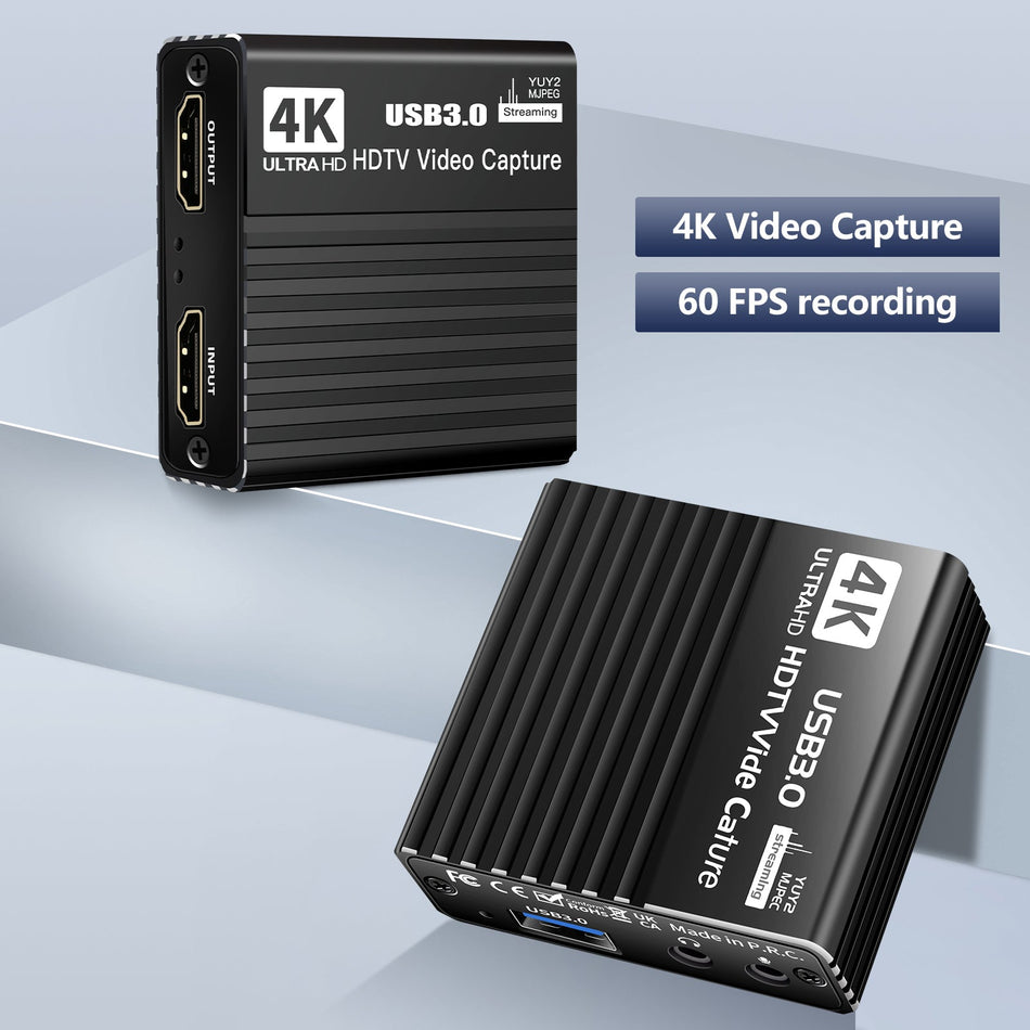 USB 3.0 ビデオキャプチャカード HDMI 4K 録画ボックス ゲームライブブロードキャストマイク