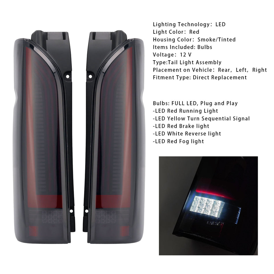2005-2018年式トヨタ ハイエース 左+右 LEDテールライト アセンブリ