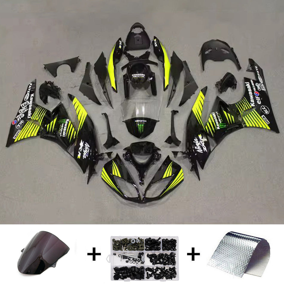 インジェクションフェアリングキット ボディワーク プラスチック ABS カワサキ ZX6R 636 2009-2012 に適合
