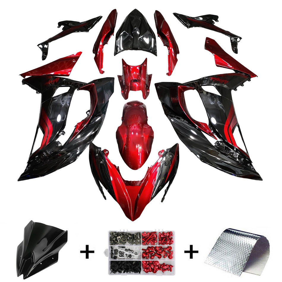 インジェクションフェアリングキット ボディワーク プラスチック ABS カワサキ ER-6F Ninja650R 2017-2019 に適合