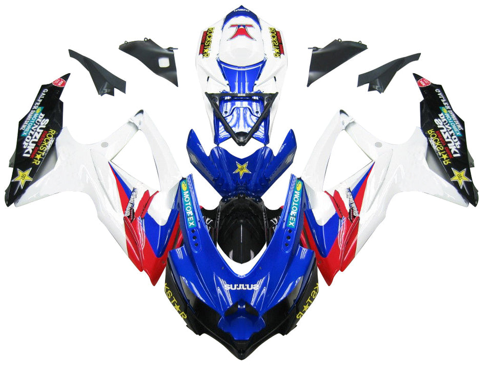 2008-2010 スズキ GSXR 600 750 ブルー レッド ホワイト GSXR レーシングフェアリング ジェネリック