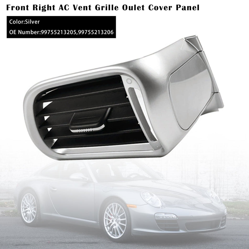 ポルシェ 911 カレラ タルガ 997 2004-2012 用 フロント右エアコンベントカバー シルバー