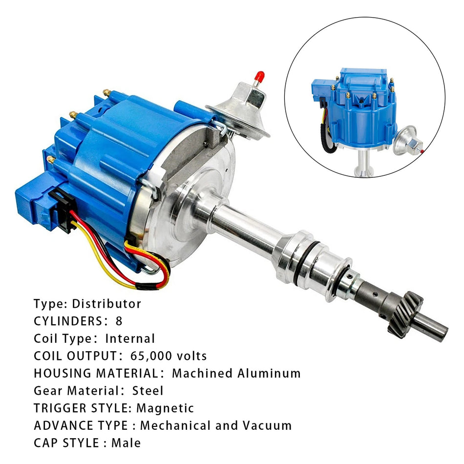 ディストリビューター 65,000 KV コイル 7500 RPM モジュール Ford 351C 351M 400 429 460
