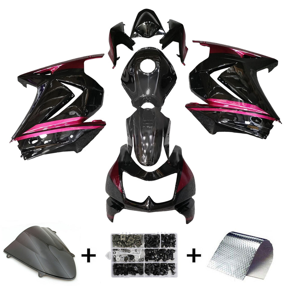 インジェクションフェアリングキット ボディワーク プラスチック ABS カワサキ EX250 Ninja250R 2008-2012 に適合