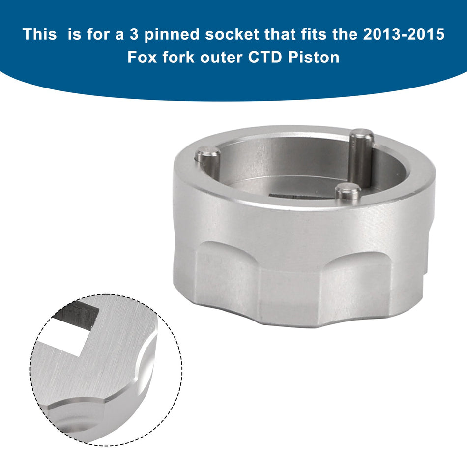 Fox CTD 3ピンアウターピストン取り外し用フォークソケットツール - 398-00-504