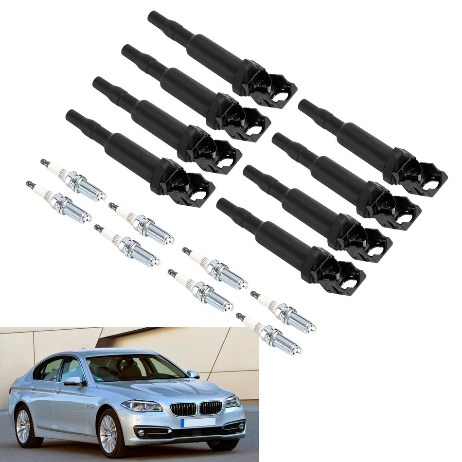 2011-2013 BMW X5 4.4L V8 8X イグニッションコイル + スパークプラグ UF592 0221504470