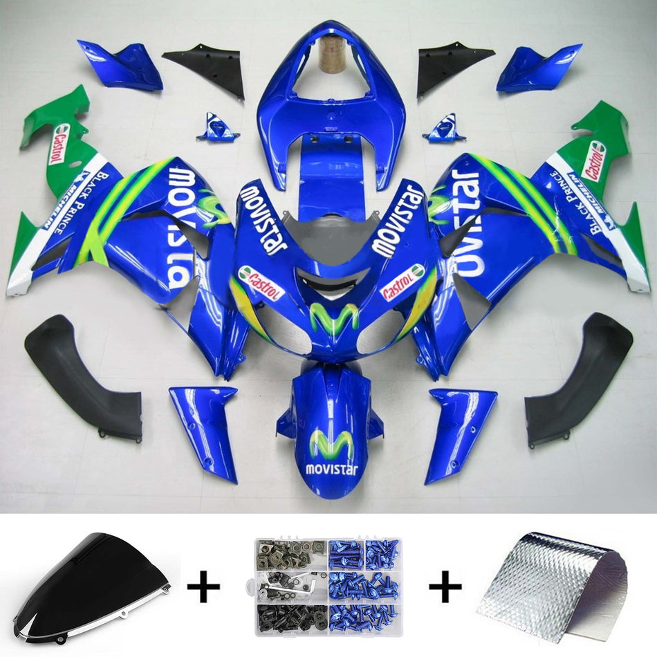 2006-2007 カワサキ ZX10R Amotopart インジェクションフェアリングキット ボディワーク プラスチック ABS #126