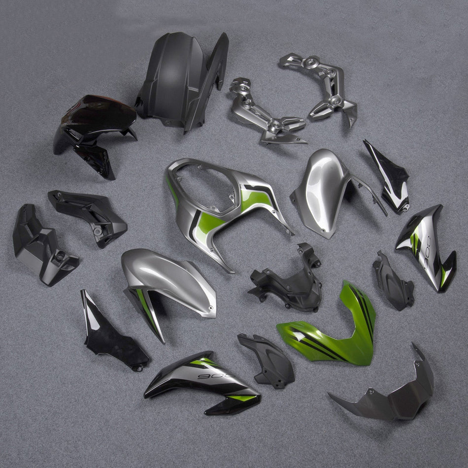 2017-2019 カワサキ Z900 Amotopart シルバー グリーン インジェクション プラスチック ボディワーク フェアリング
