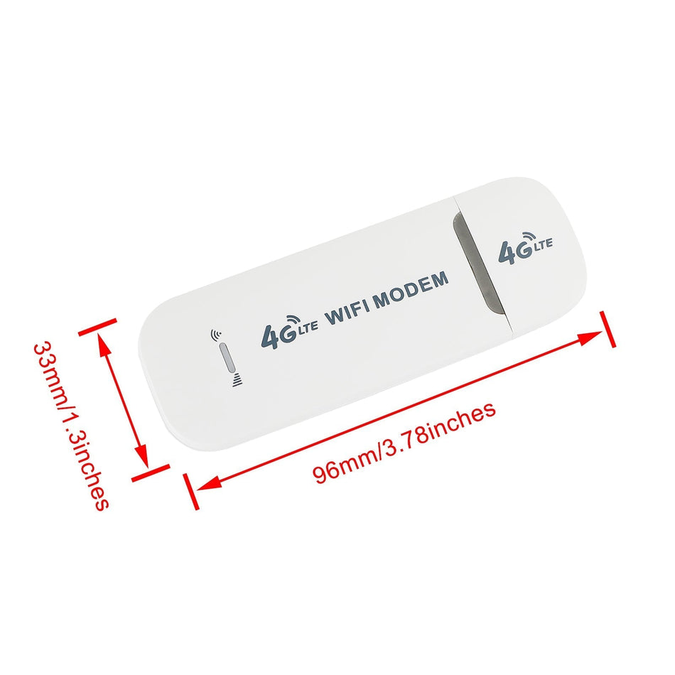 ロック解除済み 4G LTE モデム ワイヤレス ルーター USB ドングル モバイル ブロードバンド WIFI ホワイト