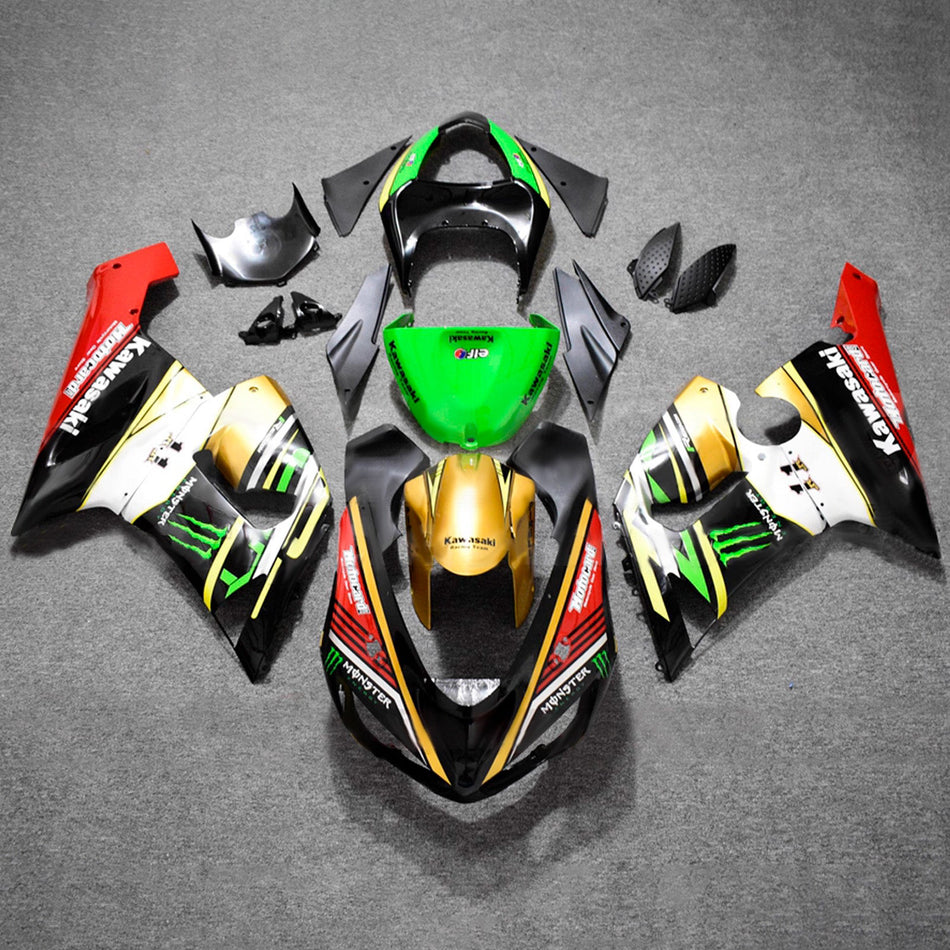 インジェクションフェアリングキット ボディワーク プラスチック ABS カワサキ ZX6R 636 2005-2006 に適合