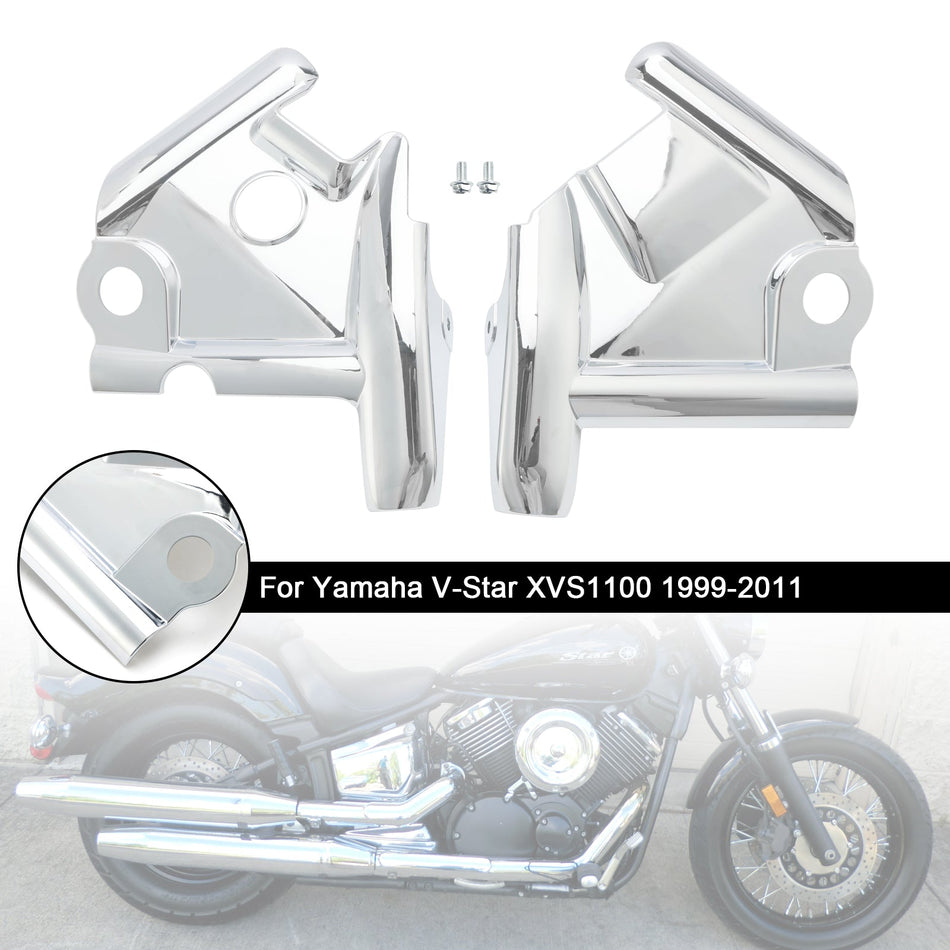 1999-2011 ヤマハ V-Star XVS1100 フロントフォーク アッパーフレーム ネックカバー クローム