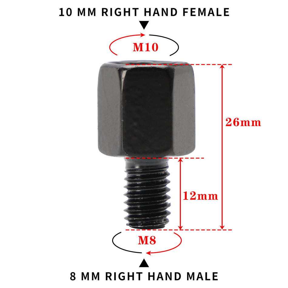 ユニバーサルフィットオートバイスクーターミラーアダプター10mm標準から8mm標準