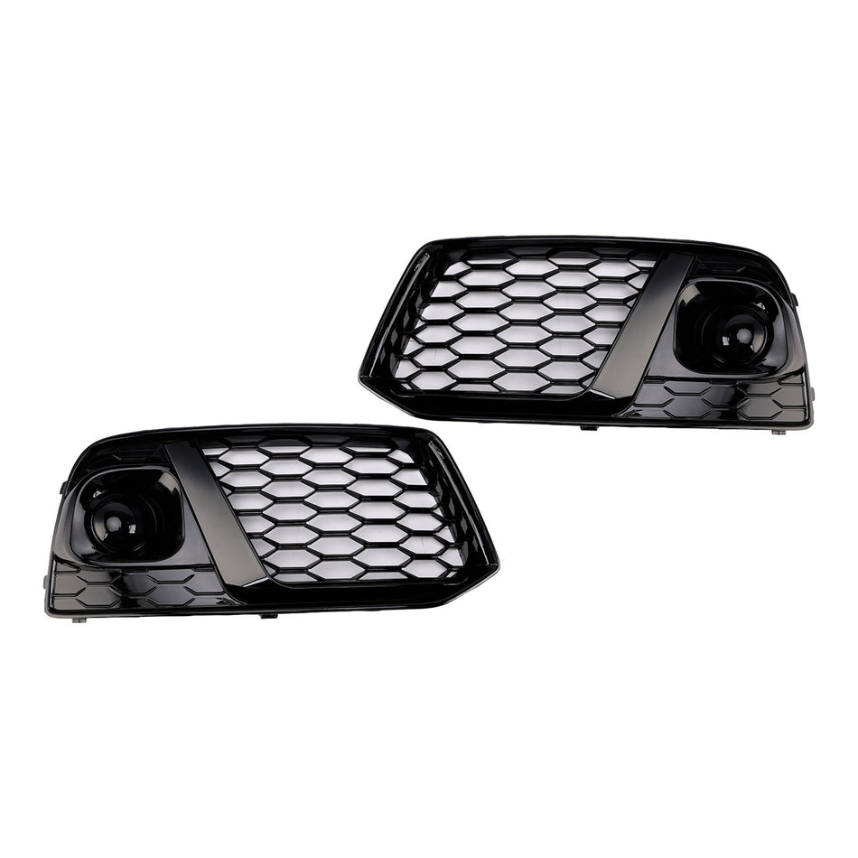 2018 2019 Audi Q5 SQ5 ブラック フロント ハニカム フォグランプ グリル グリルカバー