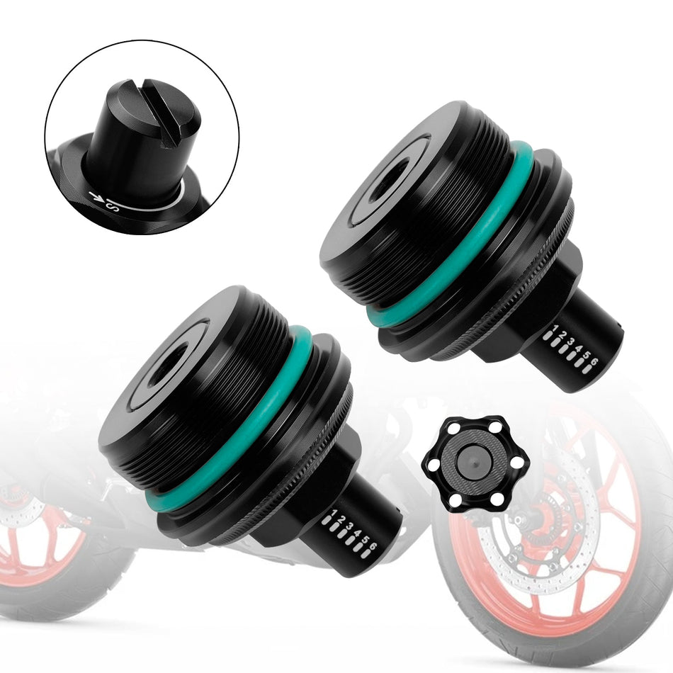 ヤマハ MT-03 MT 03 2019-2023 2個 フォーク プリロード アジャスター ボルト ネジ CNC