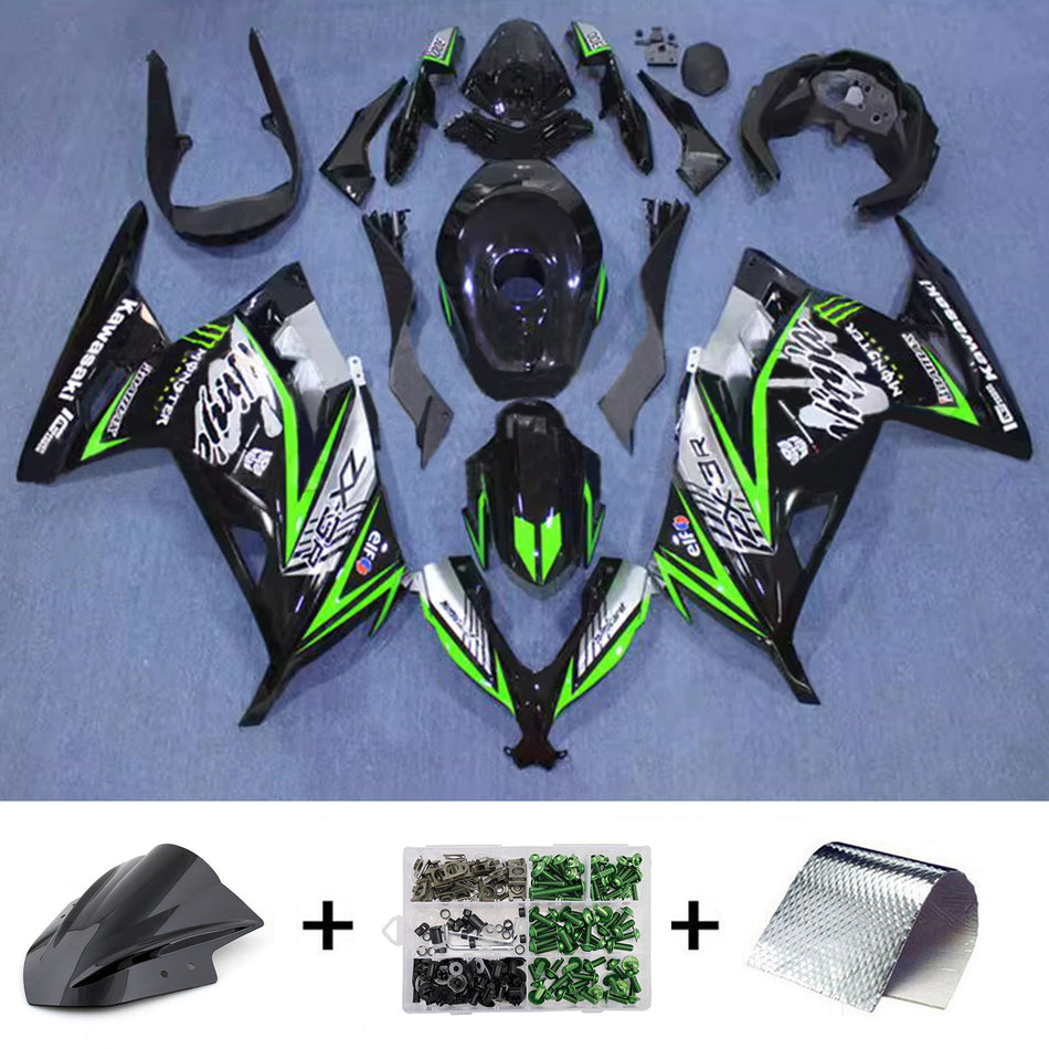 インジェクションフェアリングキット ボディワーク プラスチック ABS カワサキ EX300 Ninja300 2013-2024 に適合
