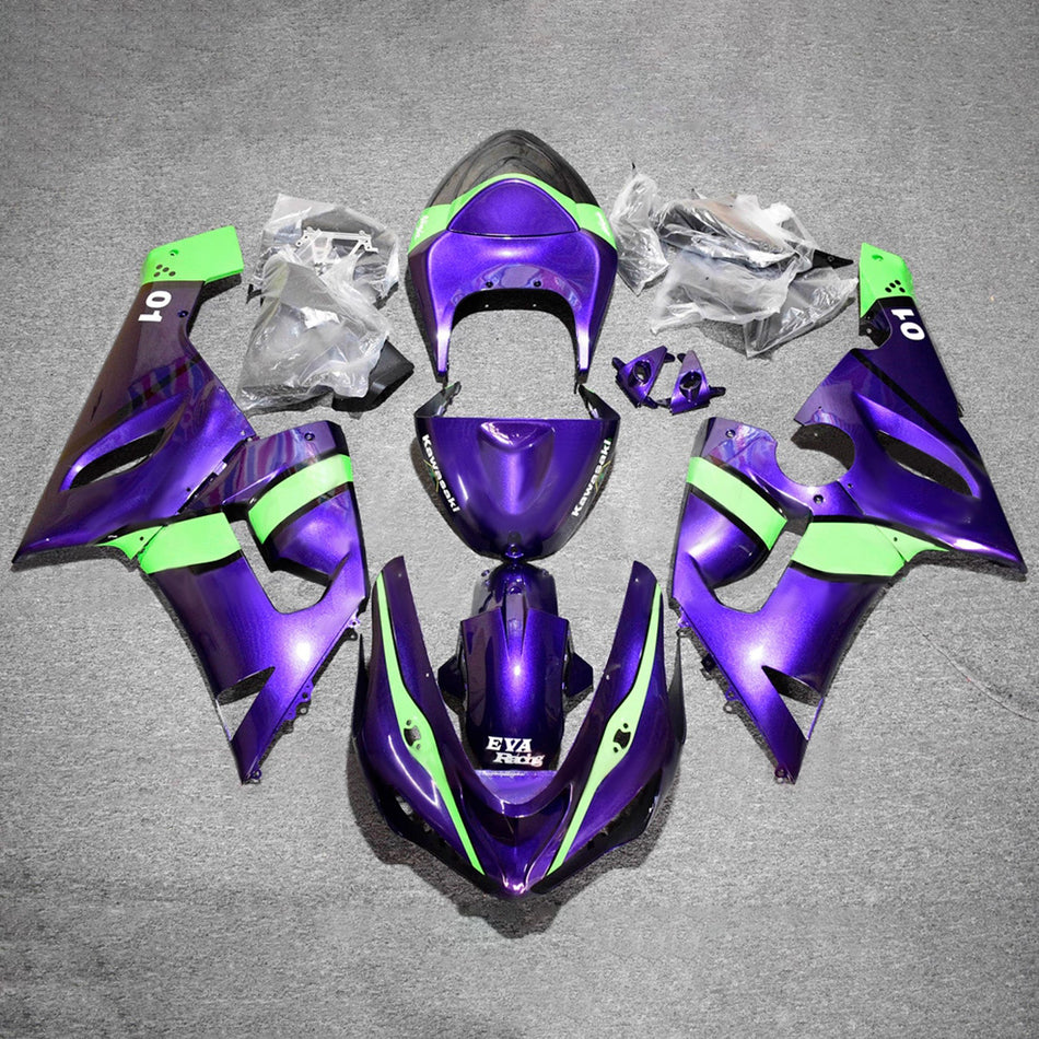 インジェクションフェアリングキット ボディワーク プラスチック ABS カワサキ ZX6R 636 2005-2006 に適合