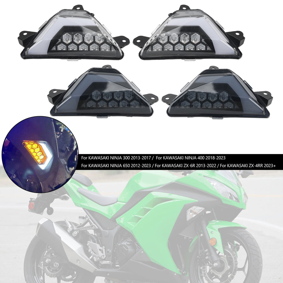 KAWASAKI NINJA 300 400 650 ZX-6R ZX-4RR 2013+ LED フロントターンシグナルライト