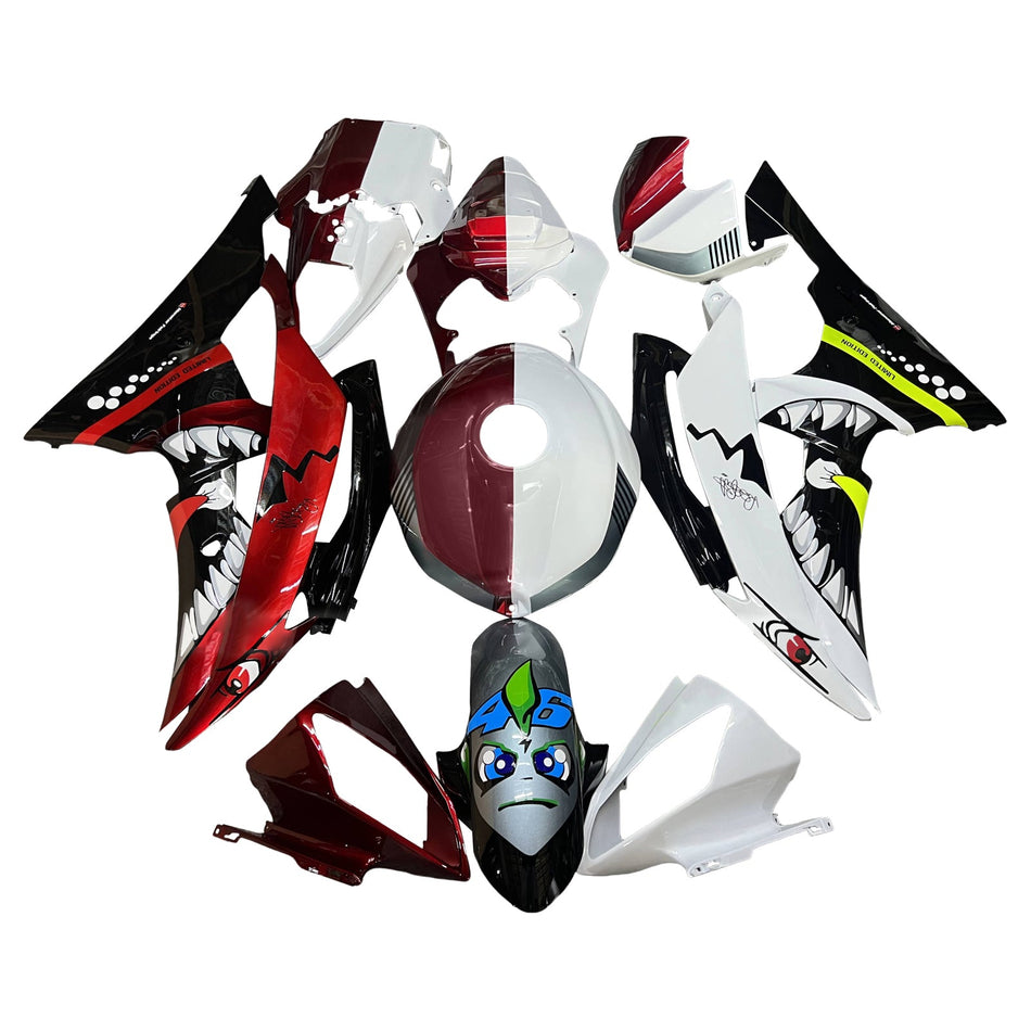 インジェクションフェアリングキット ボディワーク プラスチック ABS ヤマハ YZFR6 YZF-R6 2008-2016用