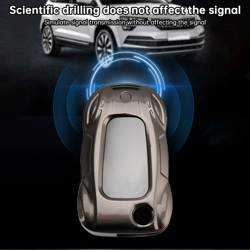 VW ポロ シュコダ レザー合金亜鉛製キーケース グレー カバー