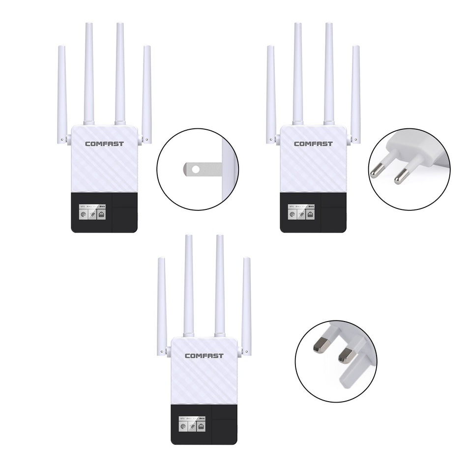 デュアルバンド 2.4G 5G WiFi エクステンダー 信号増幅器 WiFi ブースター 1200Mbps 英国プラグ