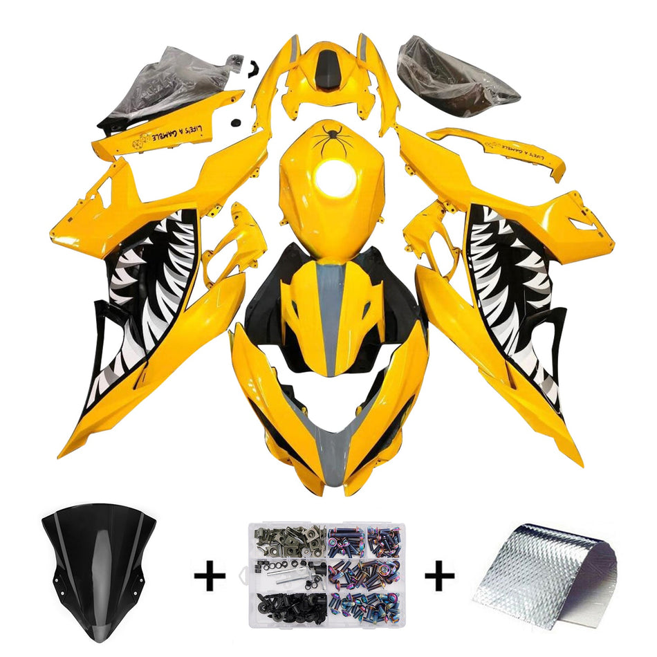 インジェクションフェアリングキット ボディワーク プラスチック ABS カワサキ EX400 Ninja400 2018-2024 に適合