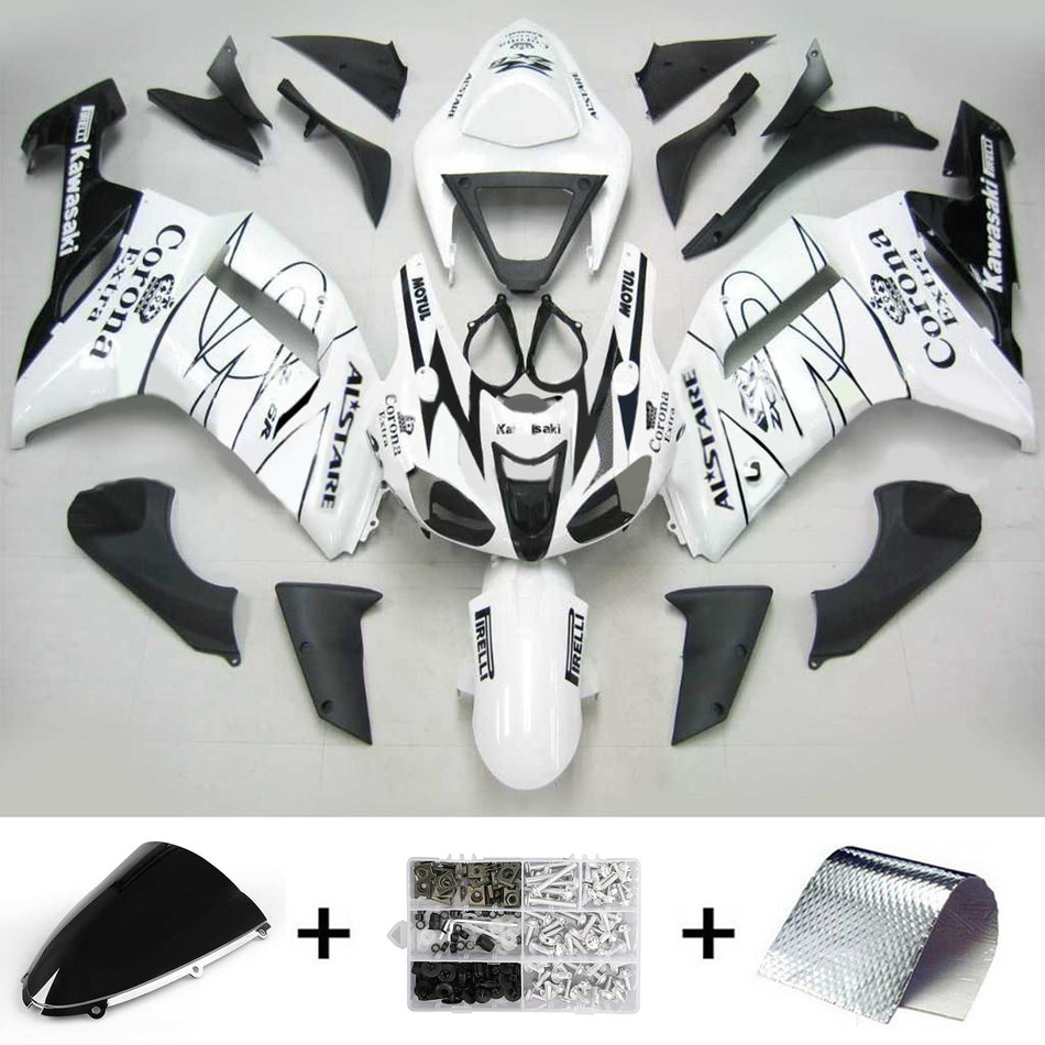 2007-2008 カワサキ ZX6R 636 Amotopart インジェクションフェアリングキット ボディワーク プラスチック ABS #104