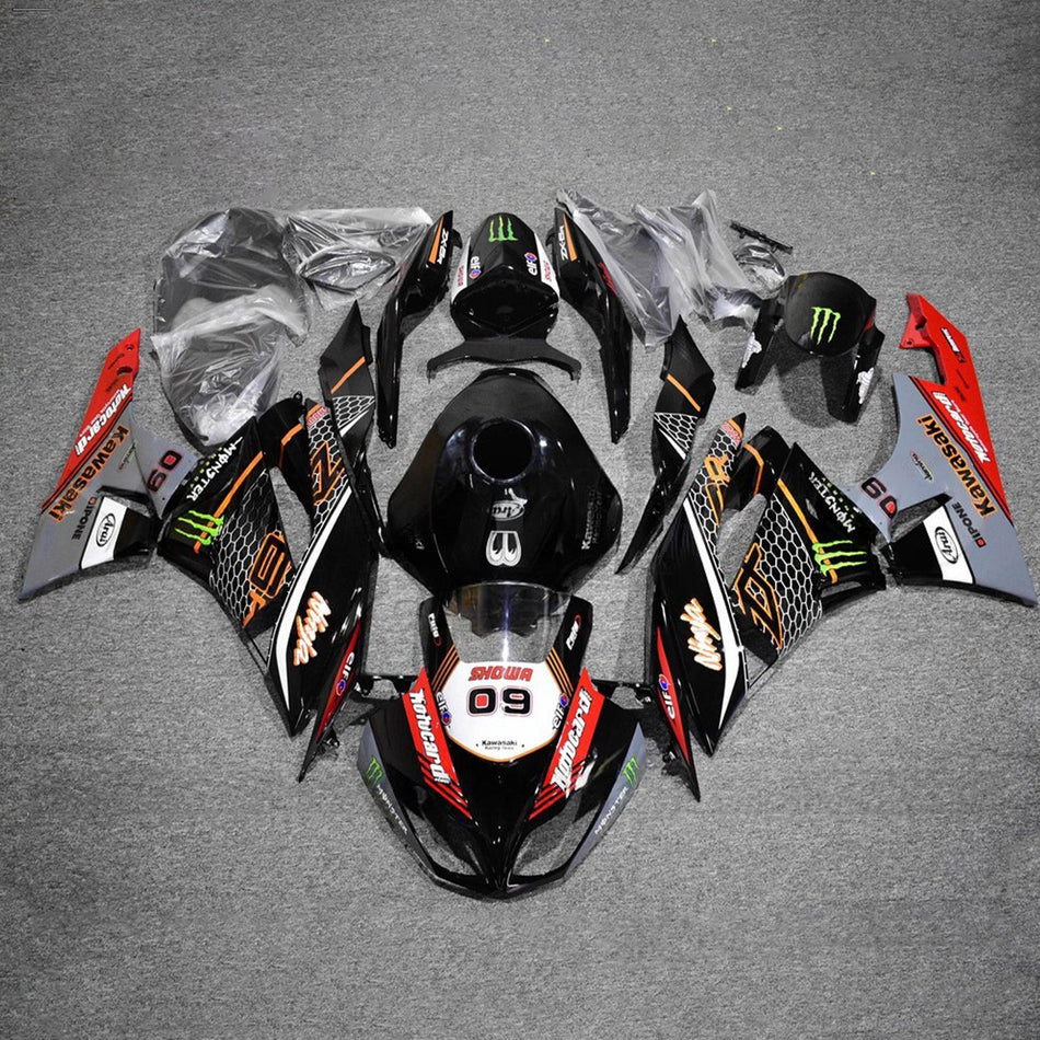 インジェクションフェアリングキット ボディワーク プラスチック ABS カワサキ ZX6R 636 2009-2012 に適合