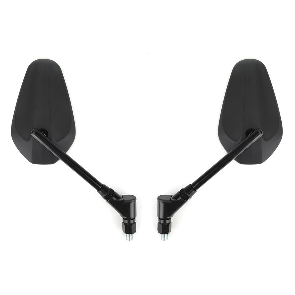 新品 ブラック 左右 バイク クルーザー チョッパー バックミラー サイドミラー M10 10mm 汎用