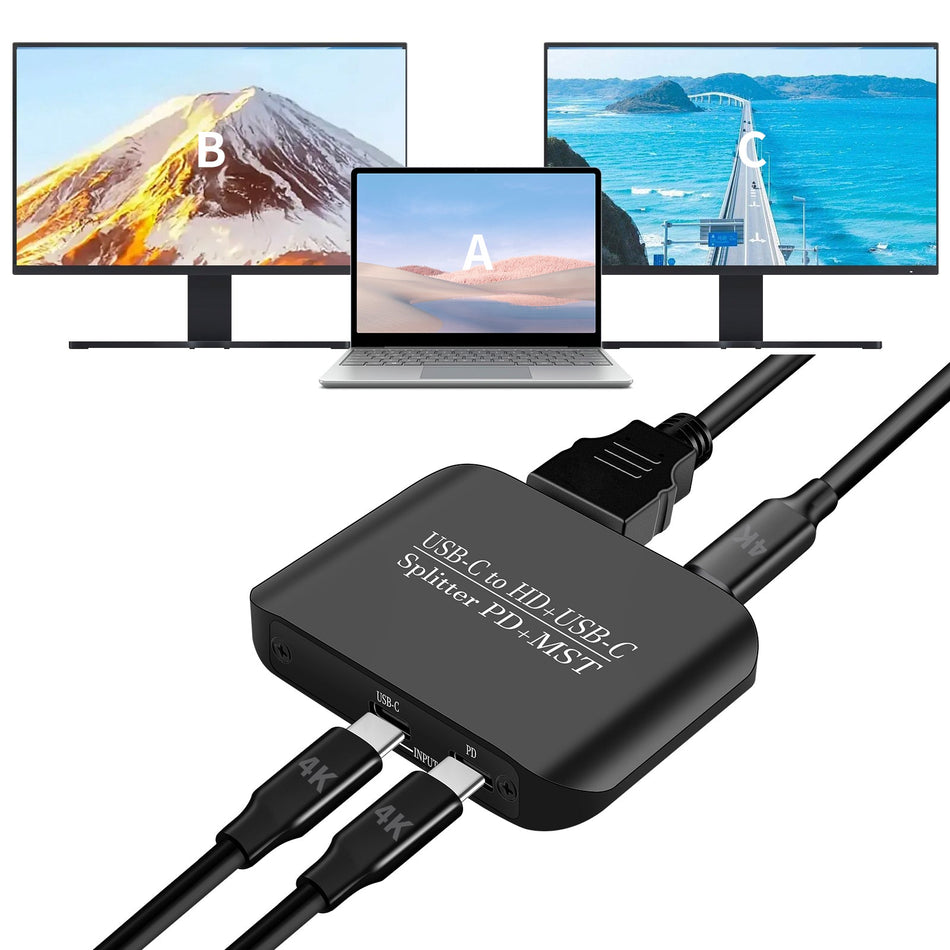 4K60TYPE-CからHDMI+TYPE-Cへのアダプター、異なるディスプレイから同じディスプレイへの電源スプリッター