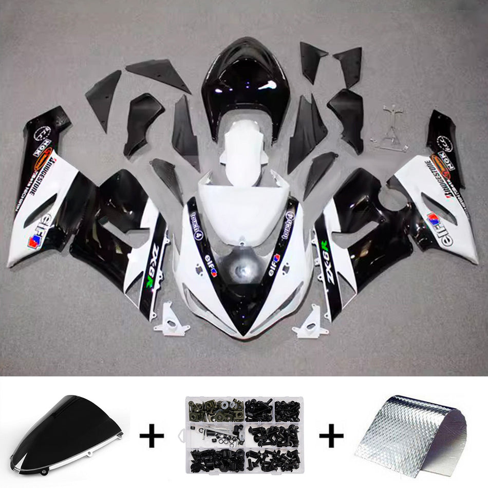 インジェクションフェアリングキット ボディワーク プラスチック ABS カワサキ ZX6R 636 2005-2006 に適合