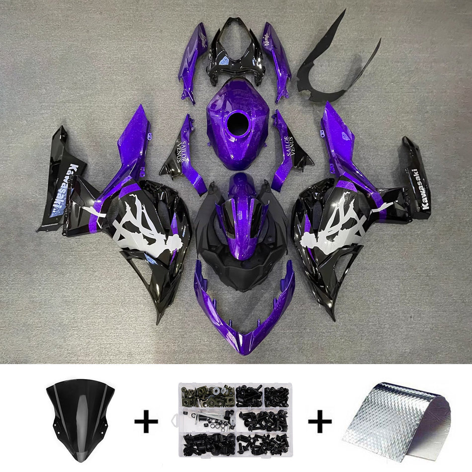 インジェクションフェアリングキット ボディワーク プラスチック ABS カワサキ EX400 Ninja400 2018-2024 に適合